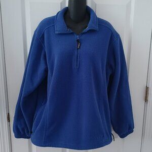 LL BEAN Purple 1/4 Zip Fleece Top/ Jacket with Zippered Pockets Size Medium